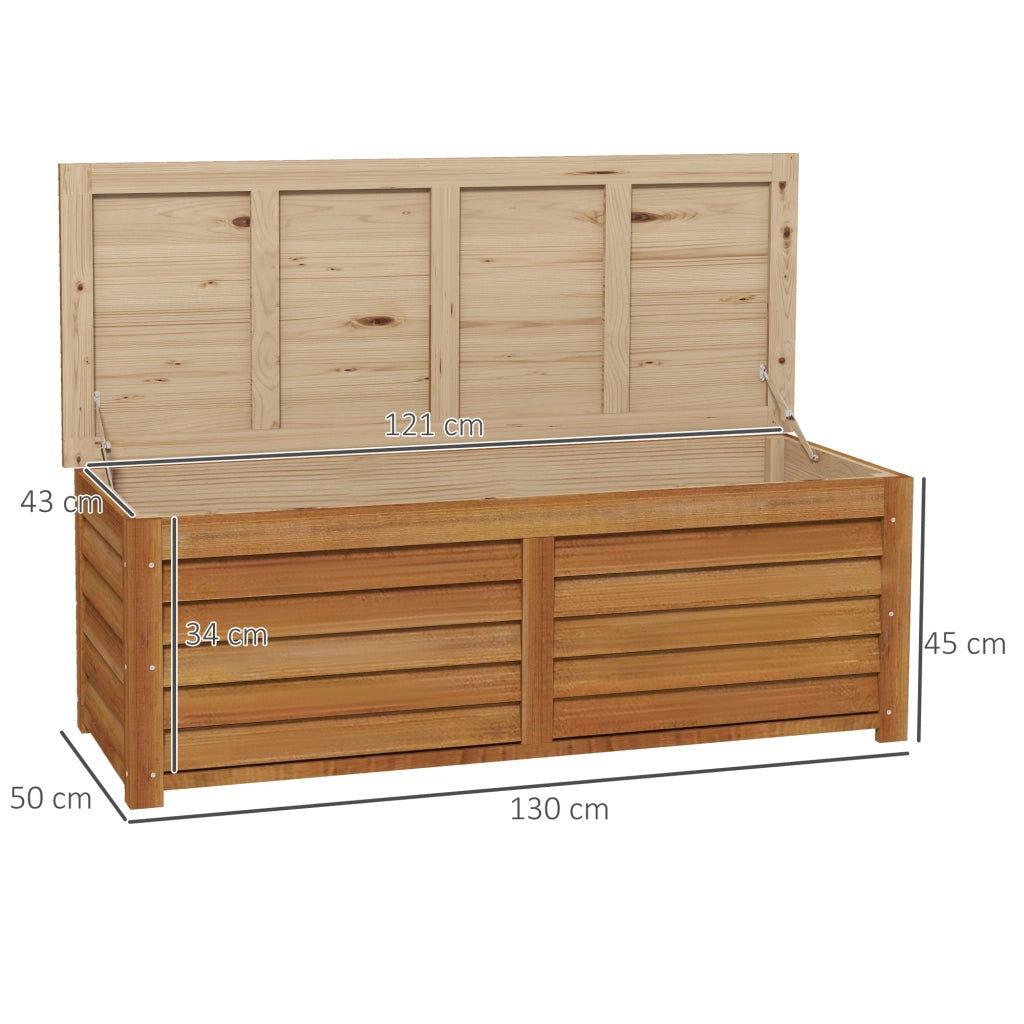 Cassa di stoccaggio giardino esterno 176L in legno ¨C zephmum ¨C 130x50x45 cm