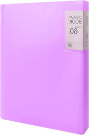 Zucca Plus - Libretto con fodere trasparenti e 60 schede - Cartellone da A4 - Viola - Adatto per musica stampata, rapporti e brochure
