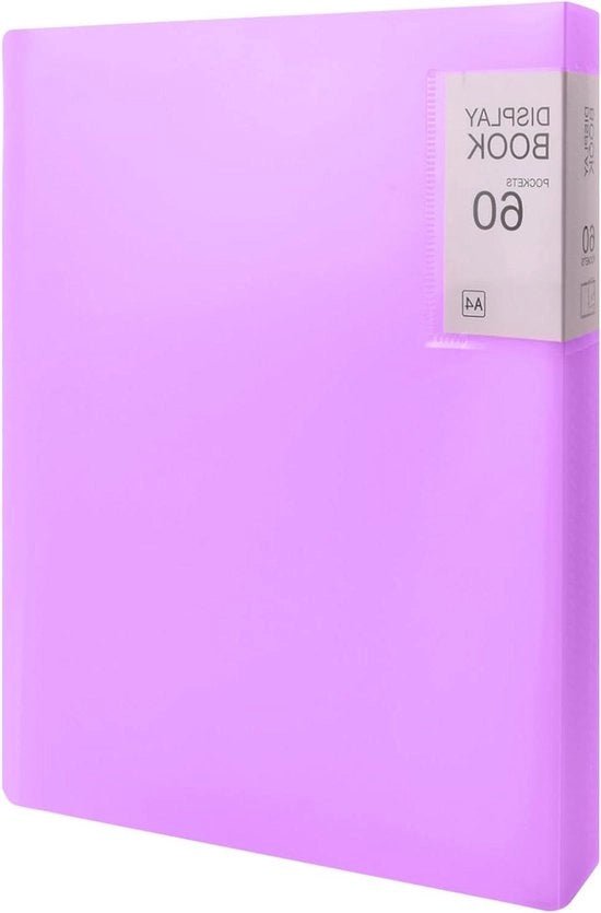Zucca Plus - Libretto con fodere trasparenti e 60 schede - Cartellone da A4 - Viola - Adatto per musica stampata, rapporti e brochure