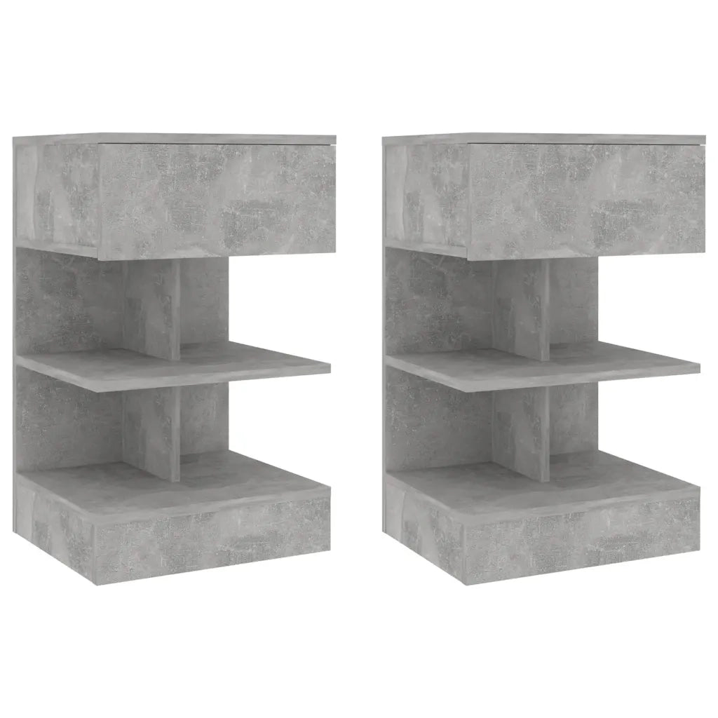 Comodini 2 pz Grigio Cemento 40x35x65 cm cod mxl 30585