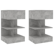 Comodini 2 pz Grigio Cemento 40x35x65 cm cod mxl 30585