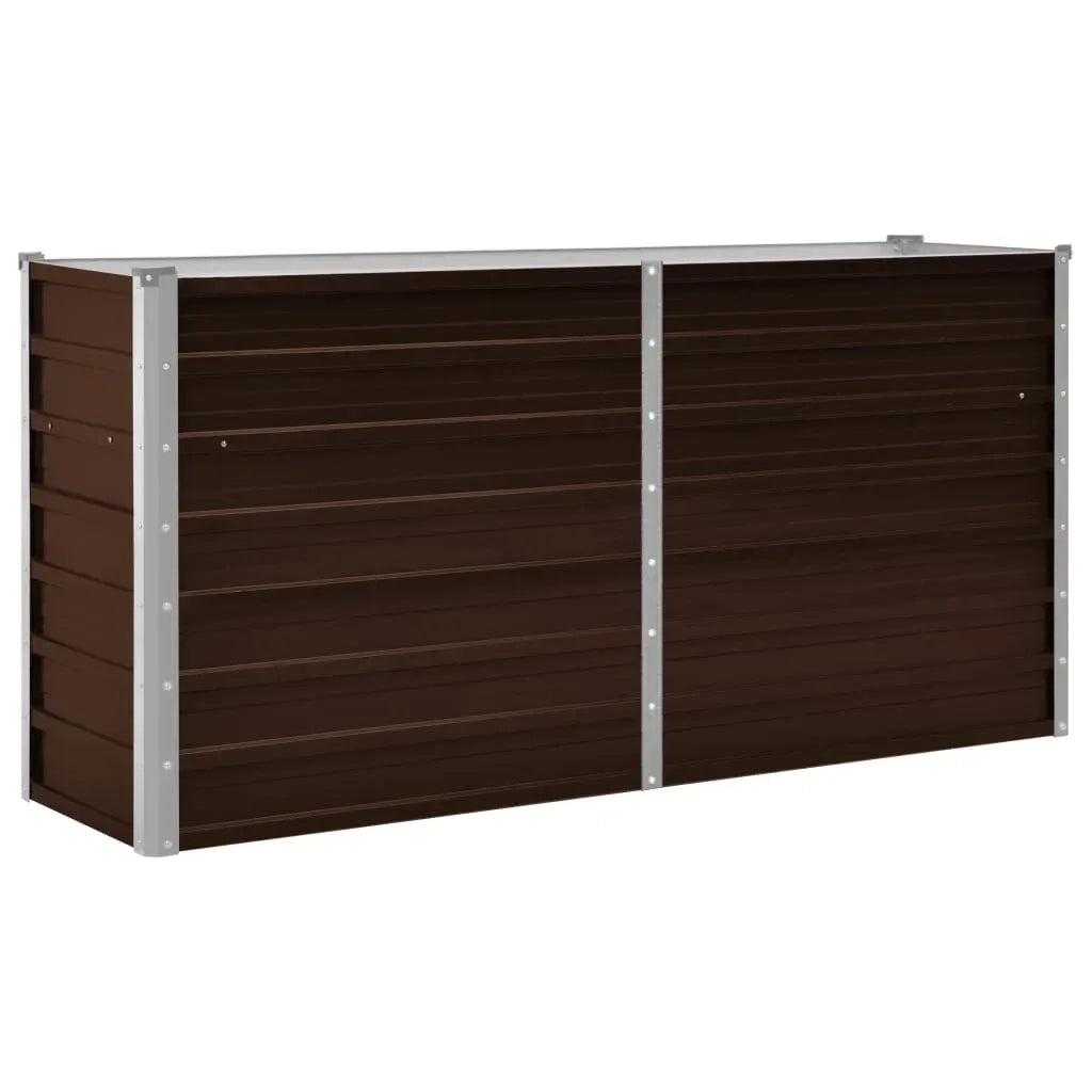 Fioriere | Cassetta per fiori | Letto Rialzato Giardino Marrone 160x40x77 cm in Acciaio Zincato