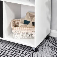 Mobile Porta Stampante con Cassetti, Mobiletto Multiuso per Ufficio e Casa, Nero e Bianco, 100x35x65cm