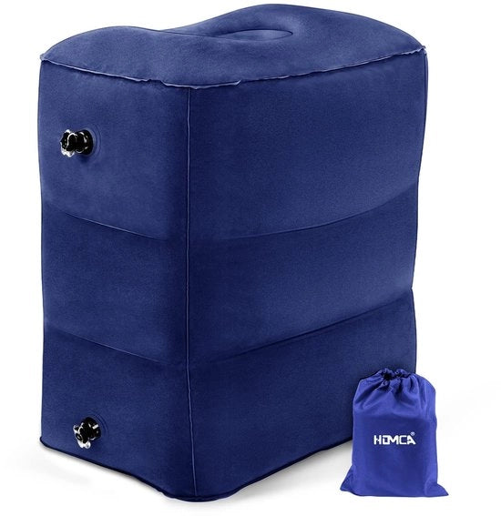 Supporto per piedi per viaggi aerei, sostenitore di gambe portatile, cuscino per viaggi, cuscino per gambe, cuscino per piedi, aereo, supporto per piedi portatile e inflabile per bambini che dormono in auto/aereo (blu)