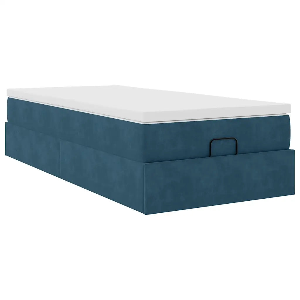 Struttura Letto Pouf con Materasso 90x190 cm in Velluto