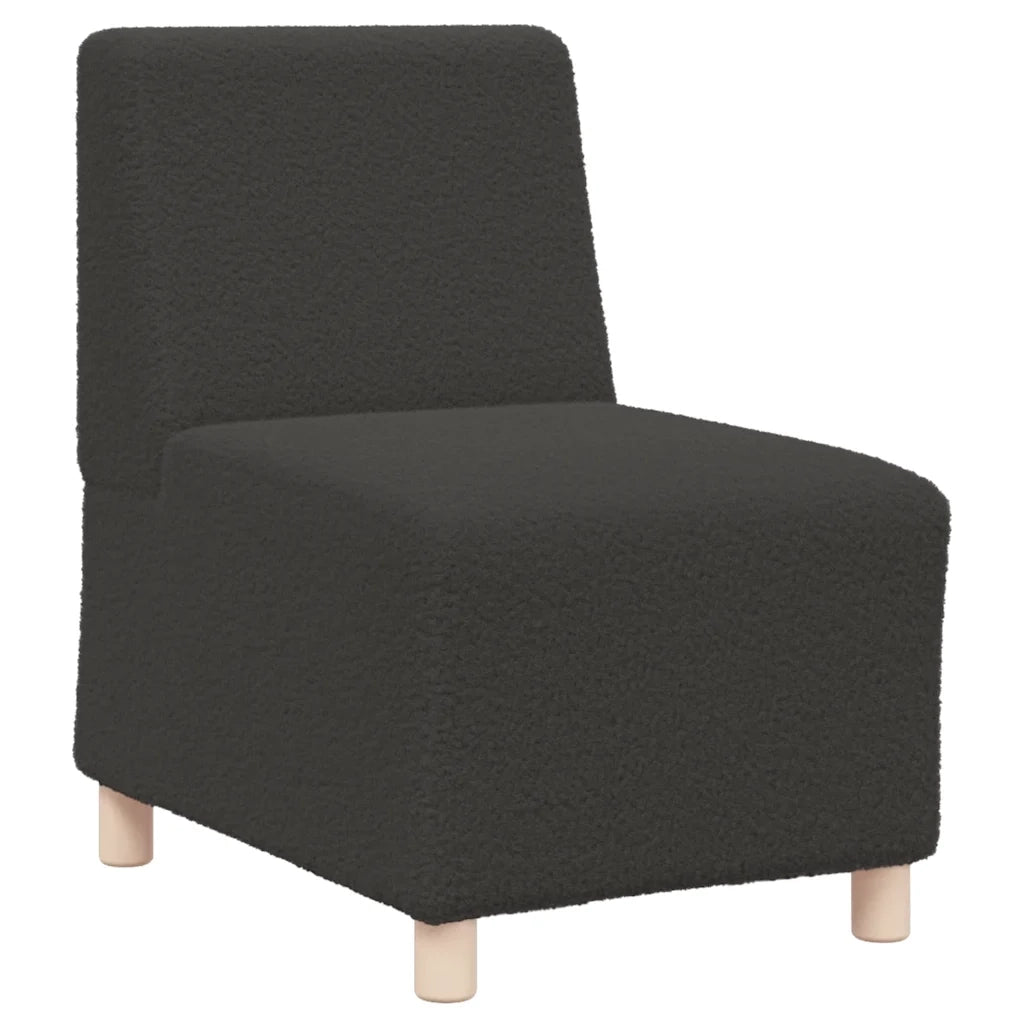 Divano componibile senza braccioli grigio scuro 55 cm tessuto effetto lana riccio 4108505