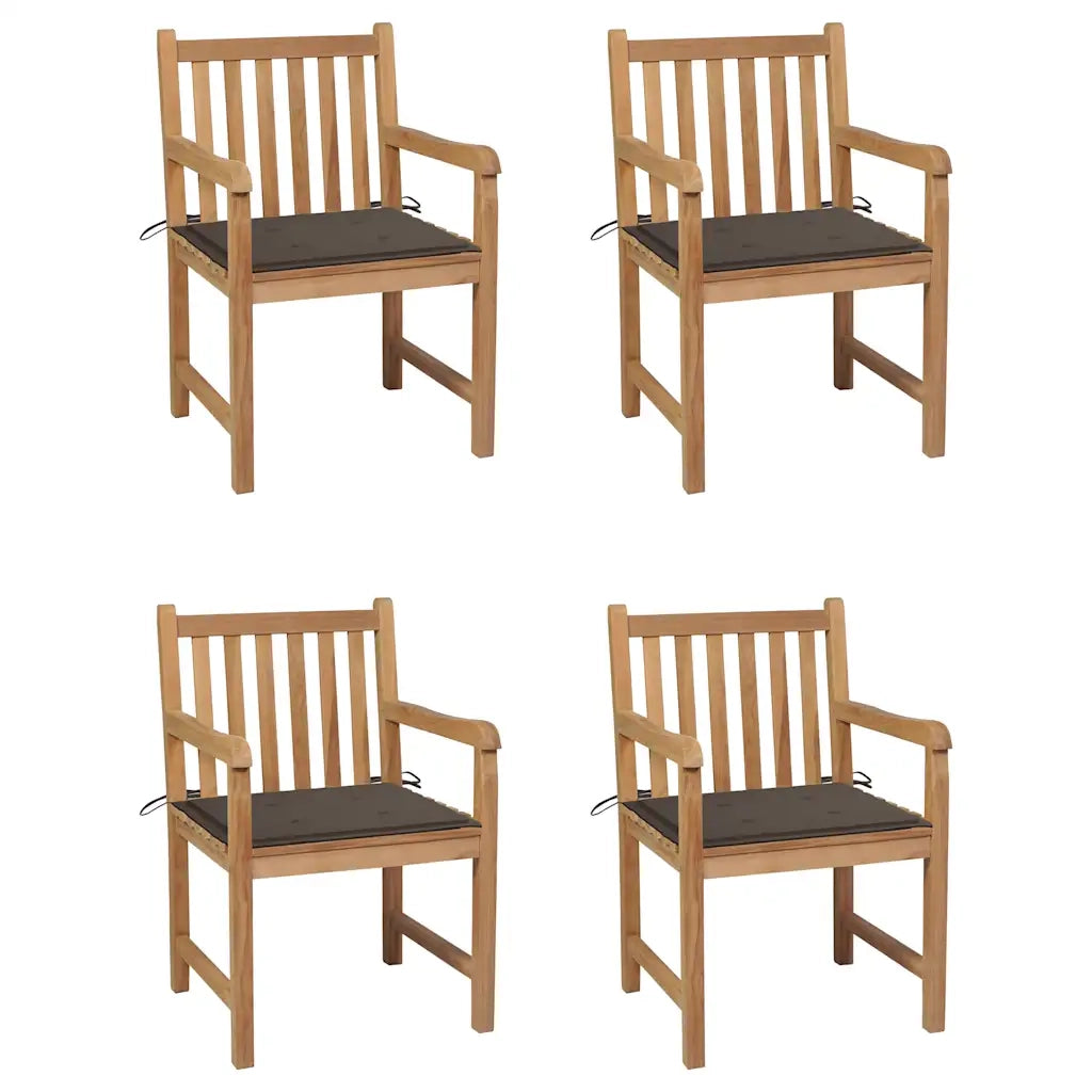 Sedie da Giardino 4 pz con Cuscini Talpa in Massello di Teak cod mxl 8322