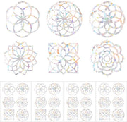 24 pezzi di adesivi per vetro mandala, adesivi antibatterie per uccelli, protezione per vetri, adesivi per vetro prisma arcobaleno statici, finestre, decorazioni interne
