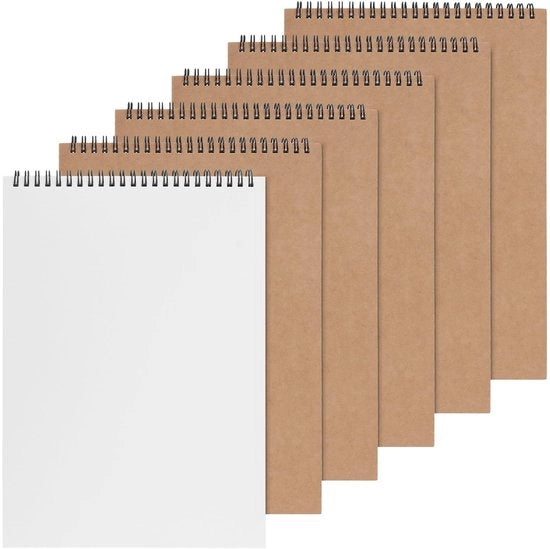 Quaderno di disegno A4 - 160 g/m² carta - Legatura spirale - 60 pagine - Copertina in kraft - Ideale per acquerelli e matite - Blocco di disegno