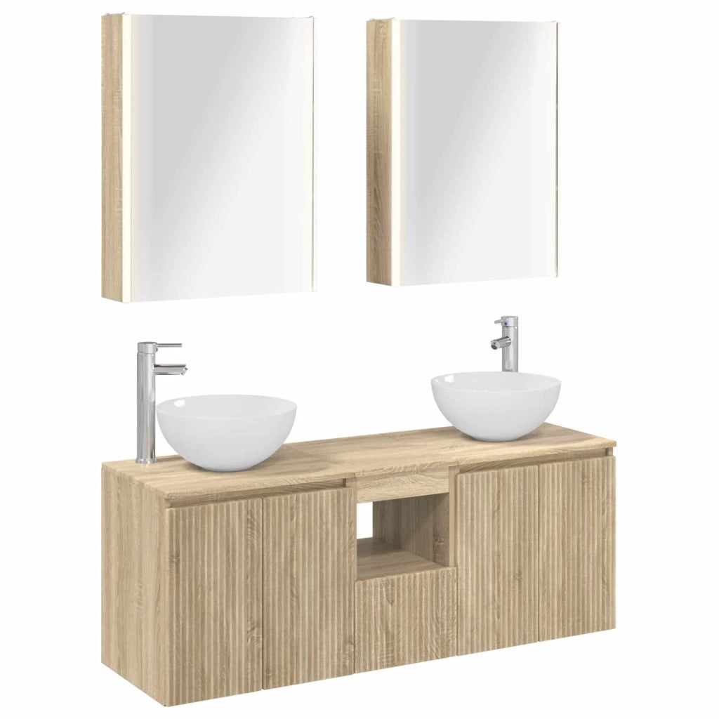 Set di Armadi da Bagno 5 pcs Rovere Sonoma 53 x 15,5 x 70 cm 3406369