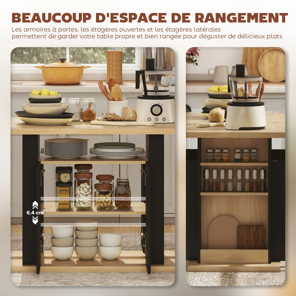 Tavolo da pranzo allungabile ¨C zephmum ¨C Nero, Legno, 110x70x75.5 cm