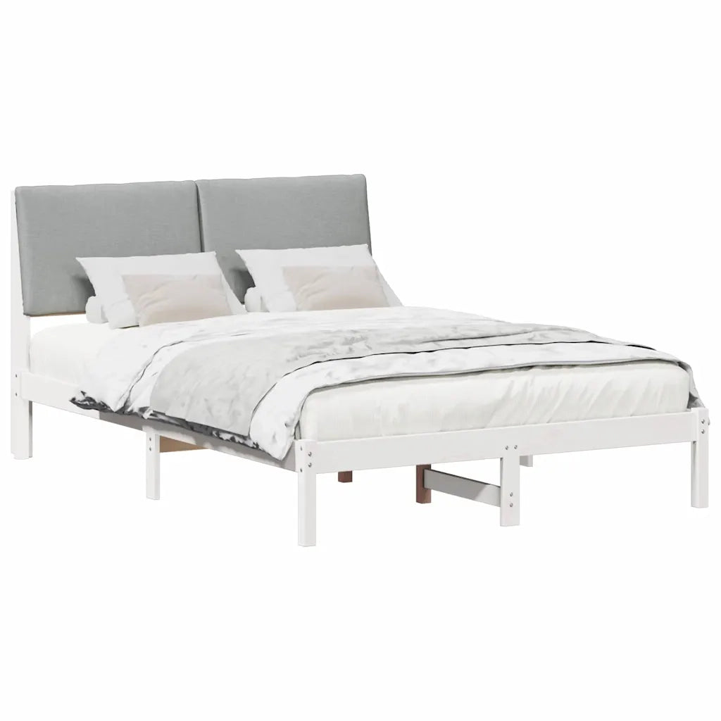Struttura del Letto Bianco e grigio chiaro 140 x 200 cm