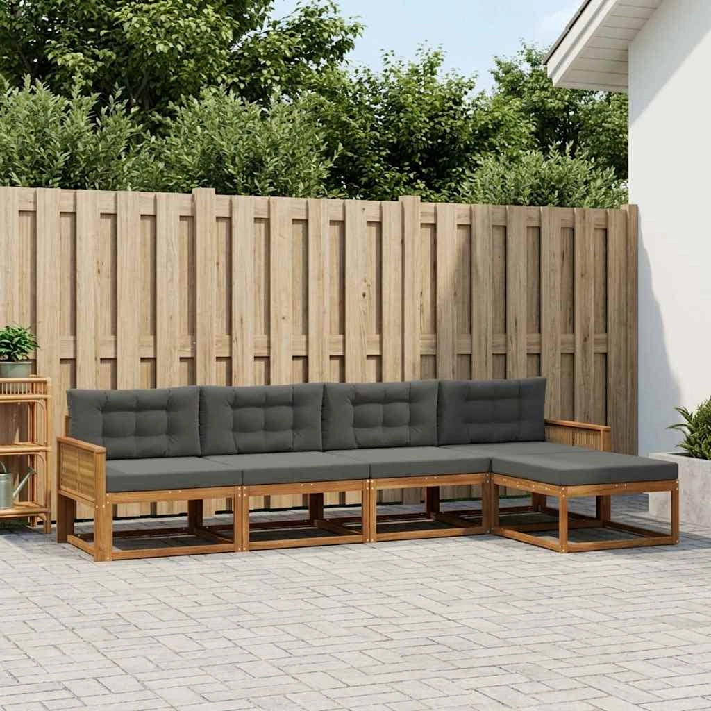Set di divani da esterno 5 pz Naturale e Antracite 3382490