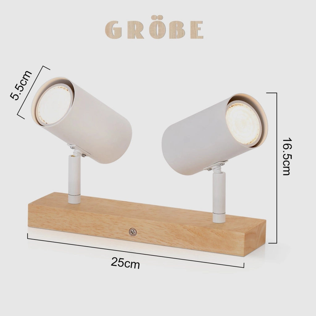 ZMH Faretto da soffitto 2 Fiamme GU10 Moderno Lampada da Soffitto Orientabile 330° Bianco per Soggiorno Senza Lampadine