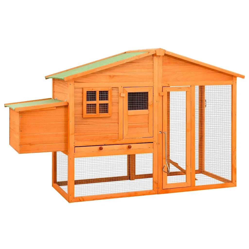 Pollaio con Casetta di Nidificazione in Legno Massello di Abete cod mxl 53233