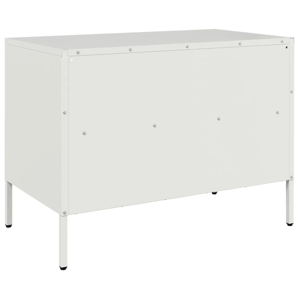 Mobile TV multimediale mensola TV credenza TV adatto per sala da pranzo soggiorno camera da letto 68 x 39 x 50,5 cm acciaio bianco 02_0026155