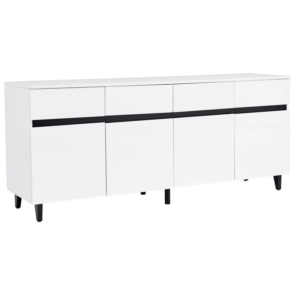 Credenza lucida - Zephmum - 4 cassetti, 2 ante, ripiani regolabili
