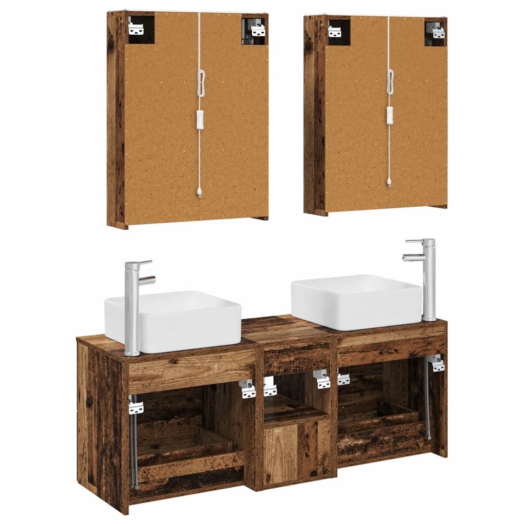 Set di mobili per il bagno 5 pcs Legno antico 3406773