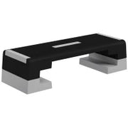 Stepper ad Altezza Regolabile con Gradini Rimovibili e Fondo Antiscivolo, in ABS, 97x36x15/20/25 cm, Grigio