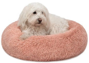 Letto per cani Donut, piuma morbida & bordo alto 50 cm rosa