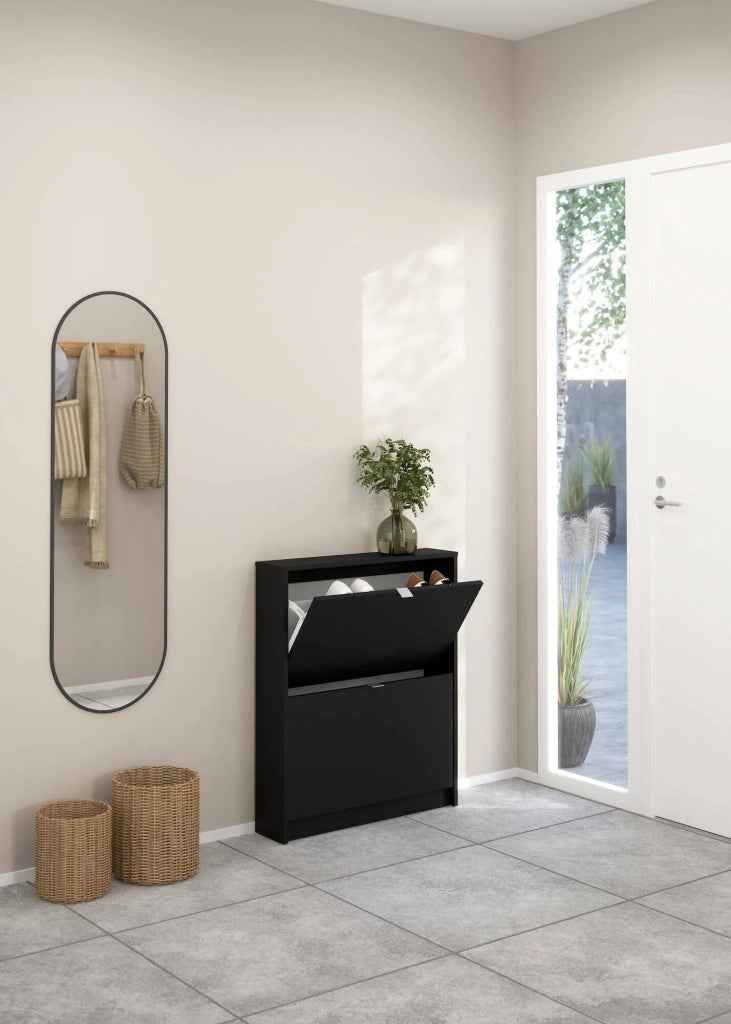 Scarpiera Turchese, Mobile portascarpe, Armadio da ingresso multiuso, Mobiletto per calzature, 70x17 h85 cm, Nero