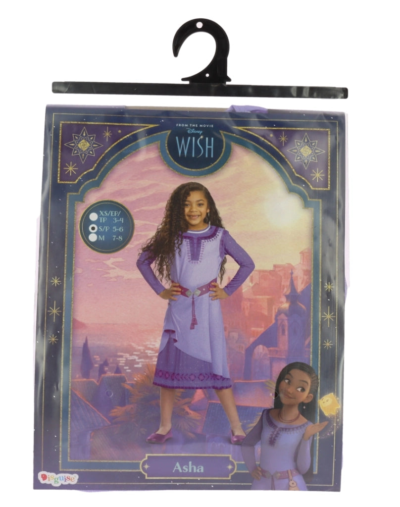 COSTUME DI CARNEVALE WISH PRINCIPESSA ASHA IN TAGLIA 5 -6 ANNI