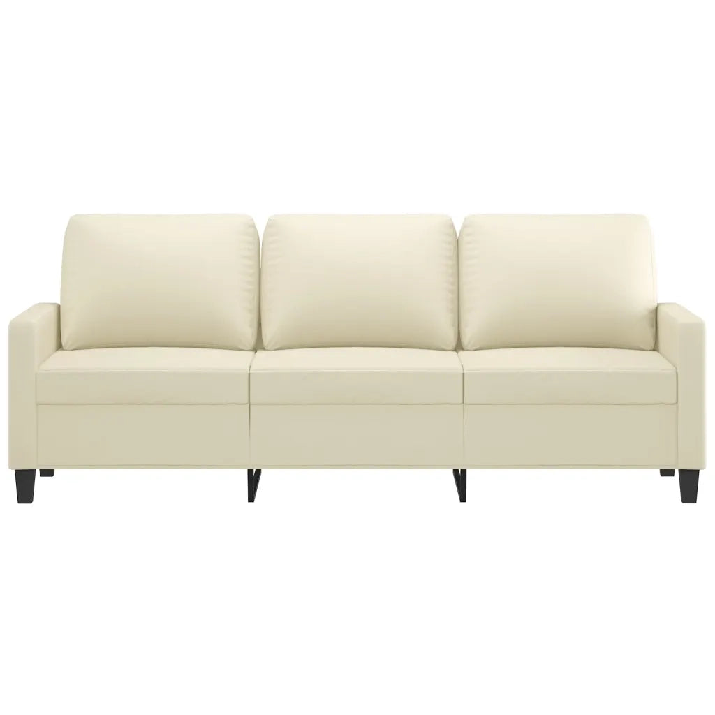 Divano a 3 Posti Crema 180 cm in Similpelle 359143