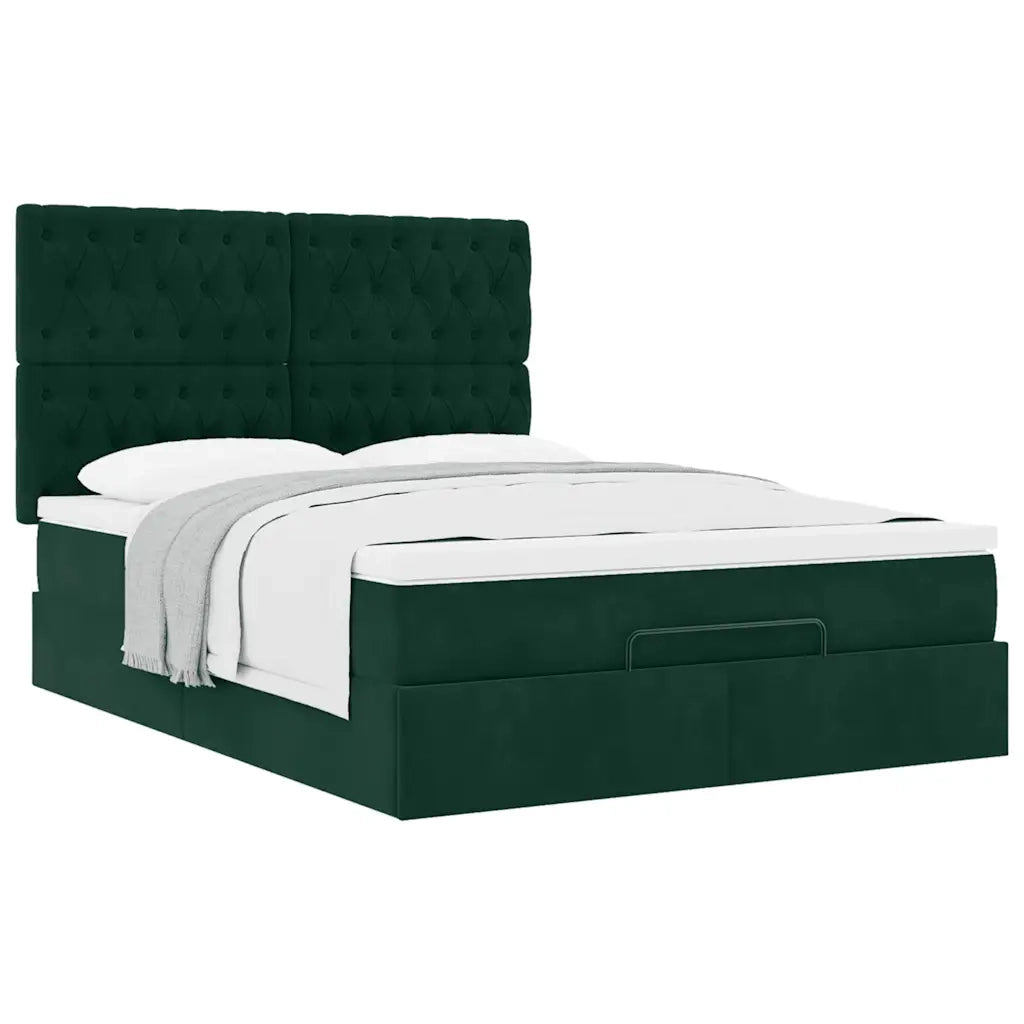 Struttura Letto Pouf con Materassi 140x200 cm in Velluto 3313550