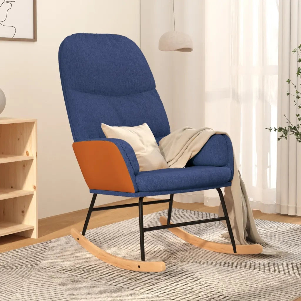 Sedia a Dondolo Blu in Tessuto CFW8136625