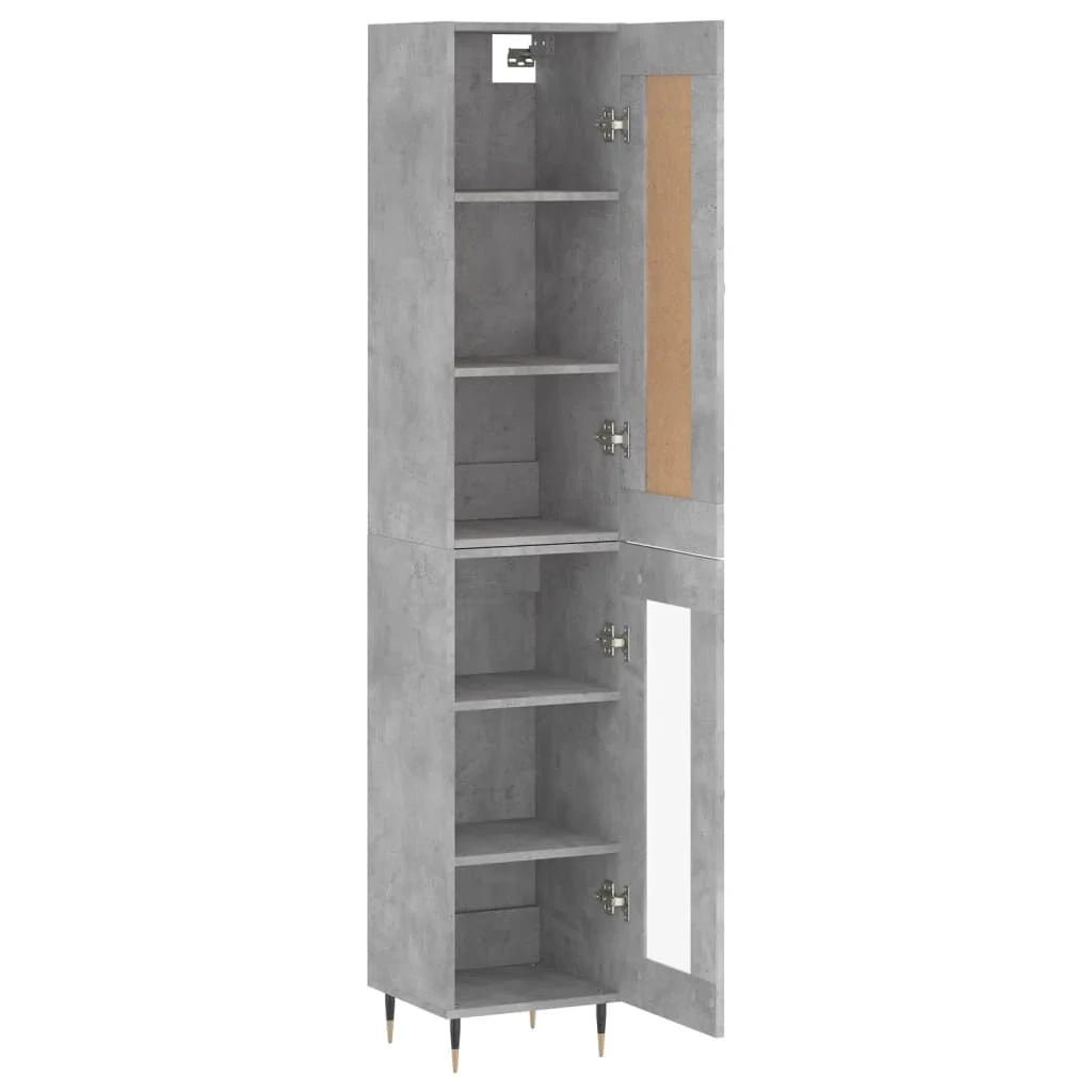 Credenza buffet cassettiera mobile contenitore organizer cucina soggiorno soggiorno alto 34,5 x 34 x 180 cm derivati ​​del legno grigio 02_0034328
