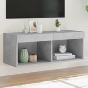 Mobile Porta TV con Luci LED-Mobile per TV-Credenza TV Grigio Cemento 80x30x30 cm