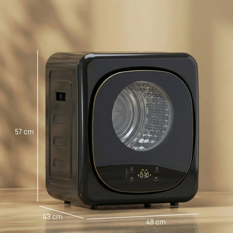 ASCIUGATRICE a pompa di calore compatta, 4 kg, nera, con display touch