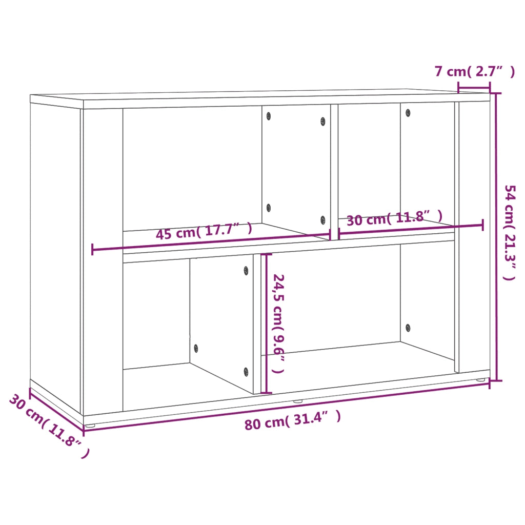 Credenza Bianca 80x30x54 cm in Legno Multistrato 819476
