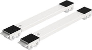 Set di 2 ruote mobili per trasporto - sottoscala per lavatrice, frigorifero, asciugatrice, congelatore fino a 300 kg, con 24 ruote, freno. (lunghezza regolabile: 45-70cm) - Bianco