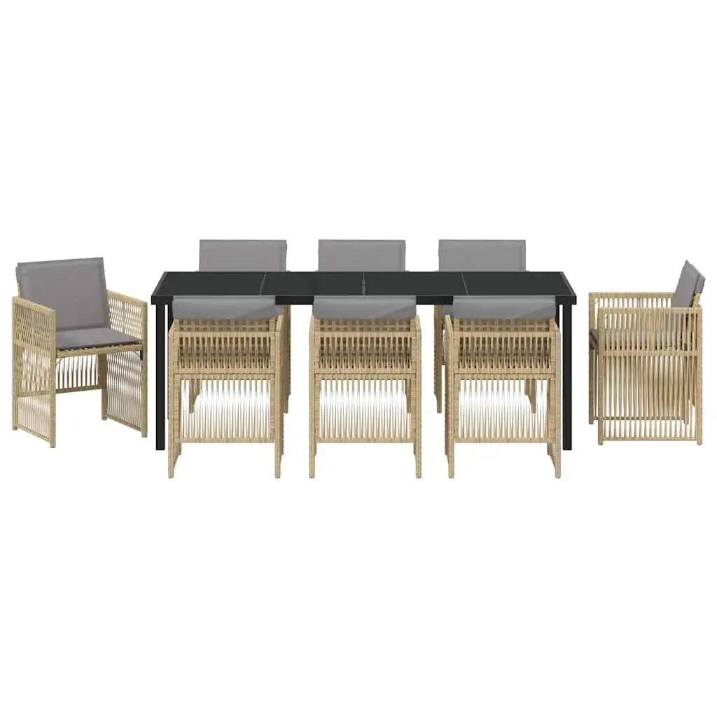 Set da Pranzo per Giardino 9 pcs Beige 3380672