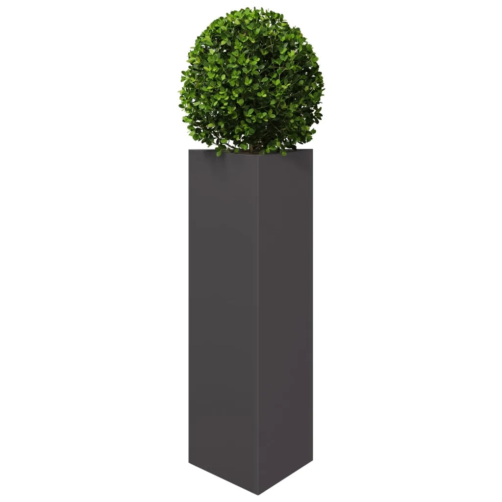 Fioriere da Giardino 2 pz Nere Triangolari 30x26x75 cm Acciaio 851144