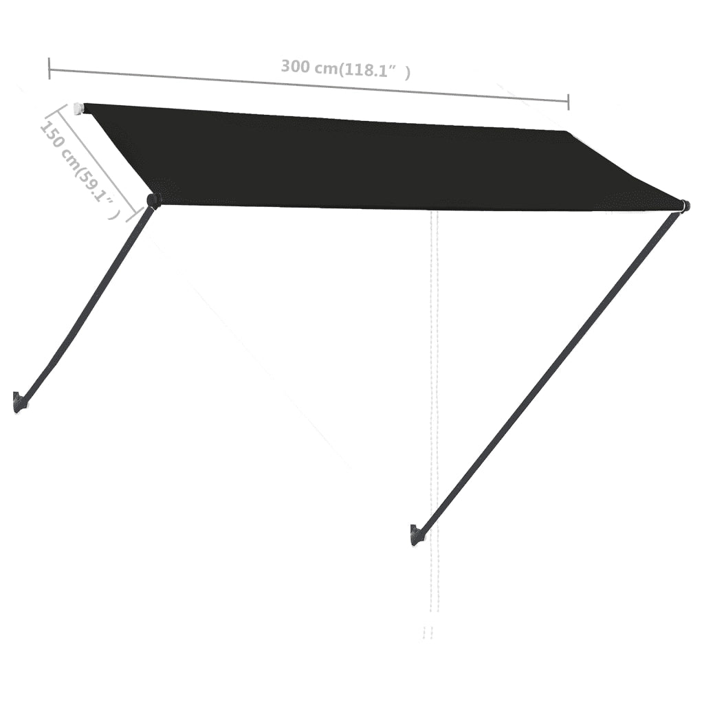 Tenda da Sole Retrattile con LED 300x150 cm Antracite cod mxl 20723
