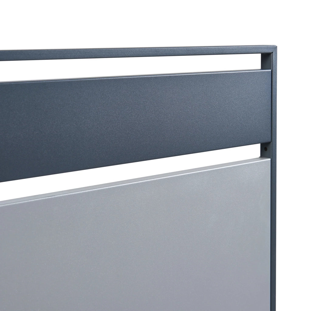 Contenitore per rifiuti in acciaio zincato 120 x 83 x 11 cm antracite argento 03_0009093
