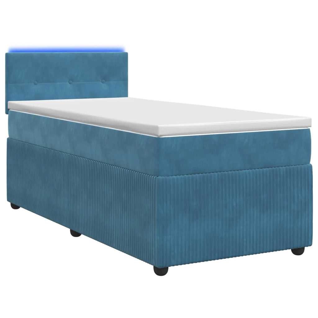 Letto box spring con materasso Blu 90 x 190 cm Velluto 3453051