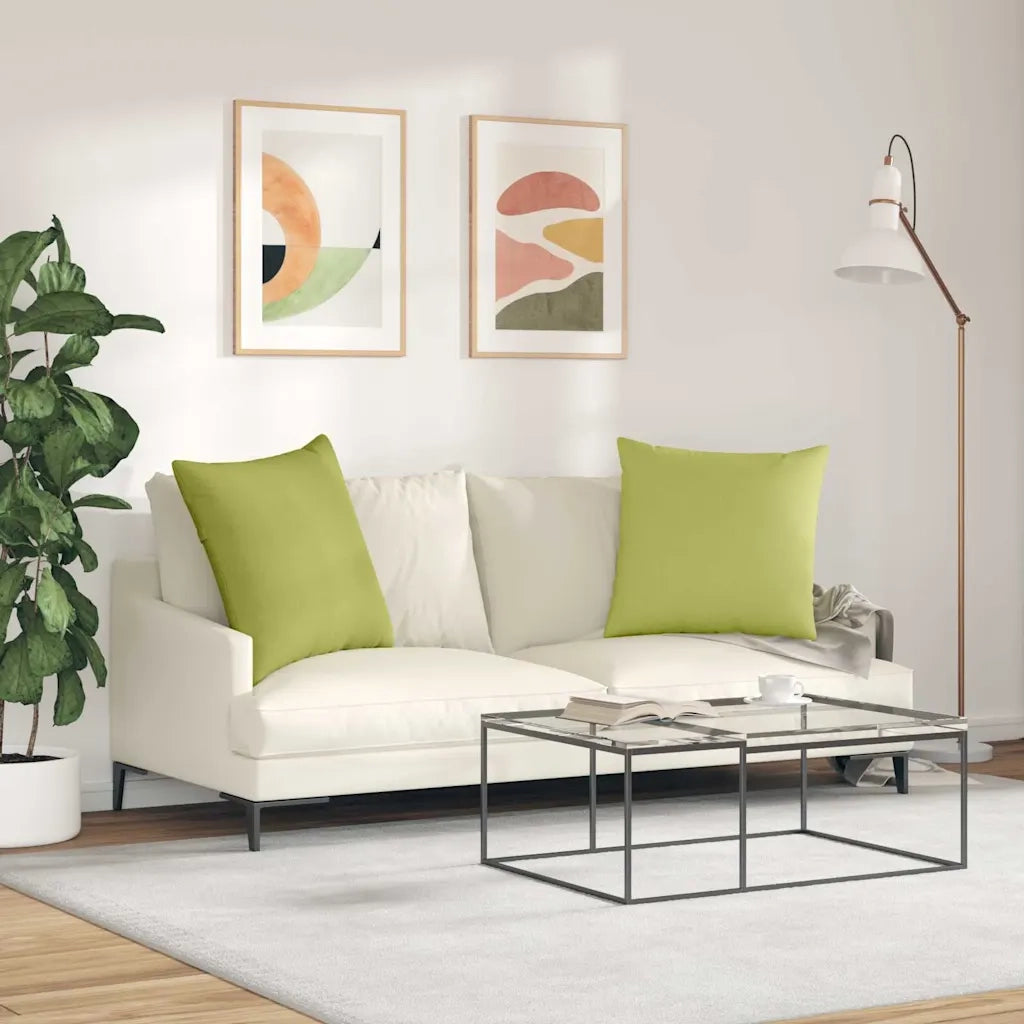 Cuscini da Divano 2 pcs Verde chiaro 80 x 80 cm Tessuto