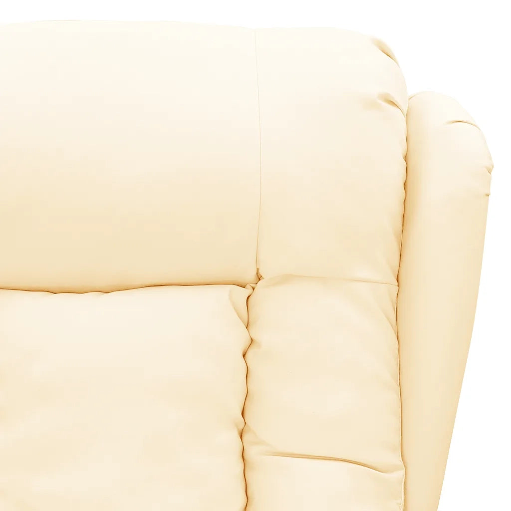 Poltrona Massaggiante Crema in Similpelle