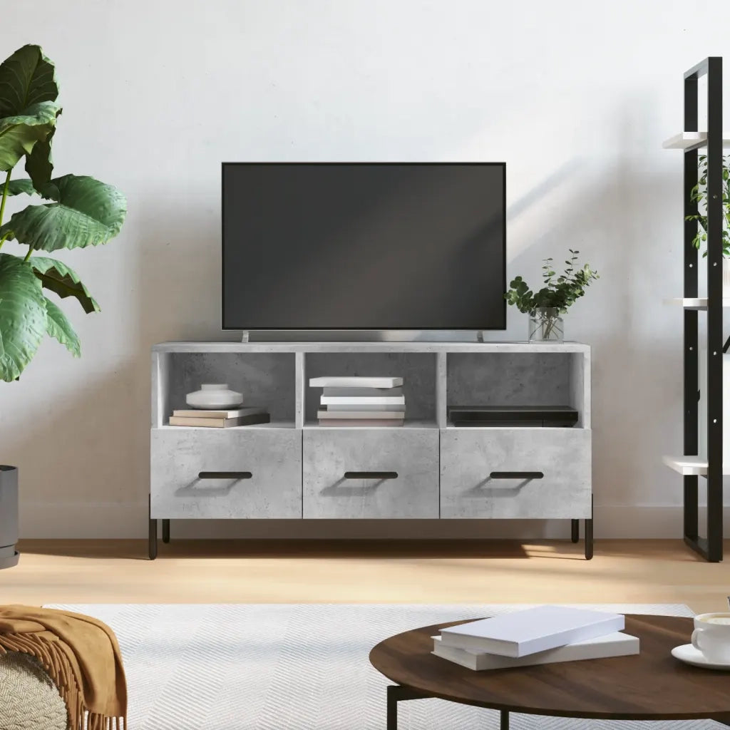 vidaXL Mobile Porta TV Grigio Cemento 102x36x50 cm Legno Multistrato