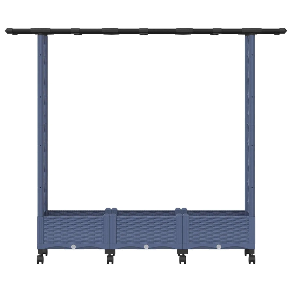 Letto Rialzato con Griglia e Tetto Grigio 164 x 40 x 127 cm PP 3423114
