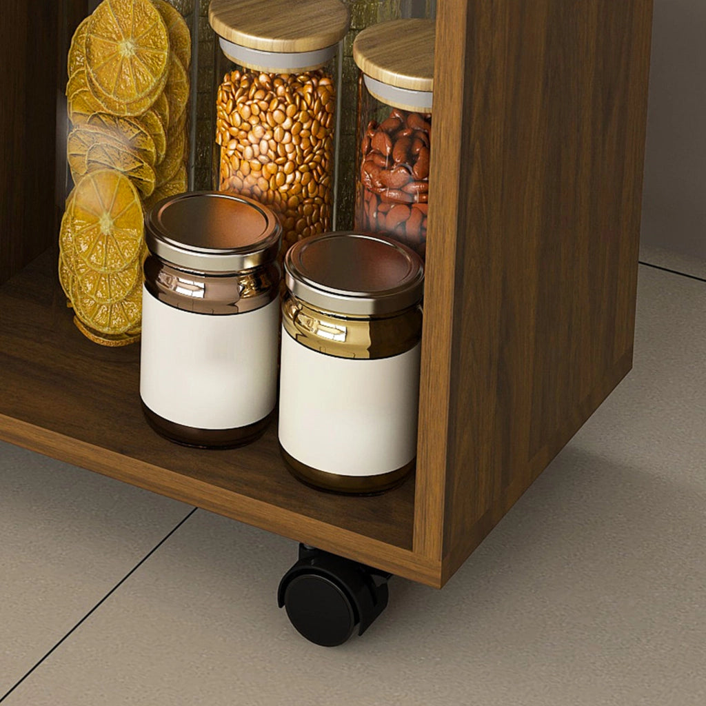 Tavolo pieghevole 3 in 1 mobile in MDF noce