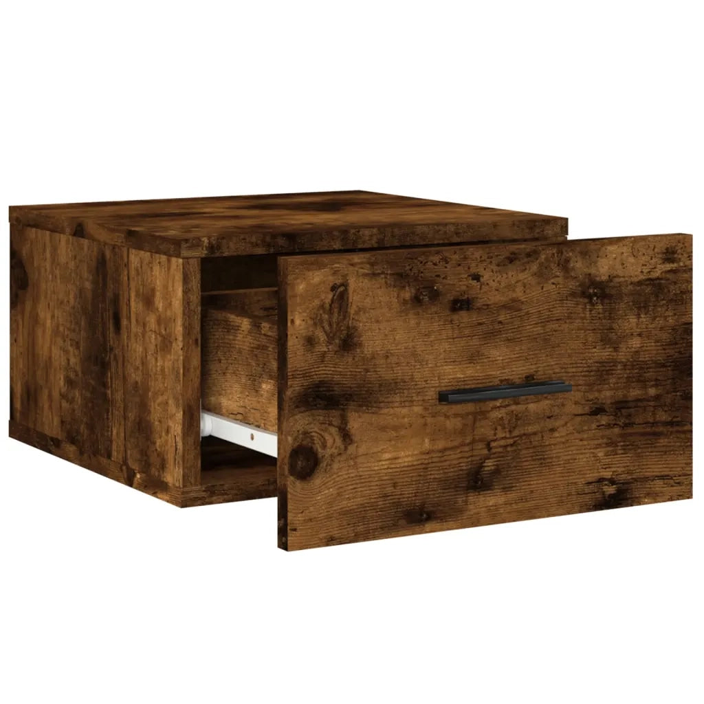 Comodini a Muro 2 pz Rovere Fumo 35x35x20 cm 829863