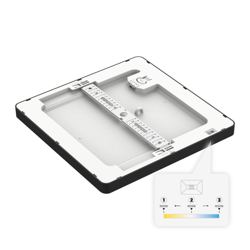 Plafoniera LED quadrata moderna 29,5cm nera 24W EVORA Milagro