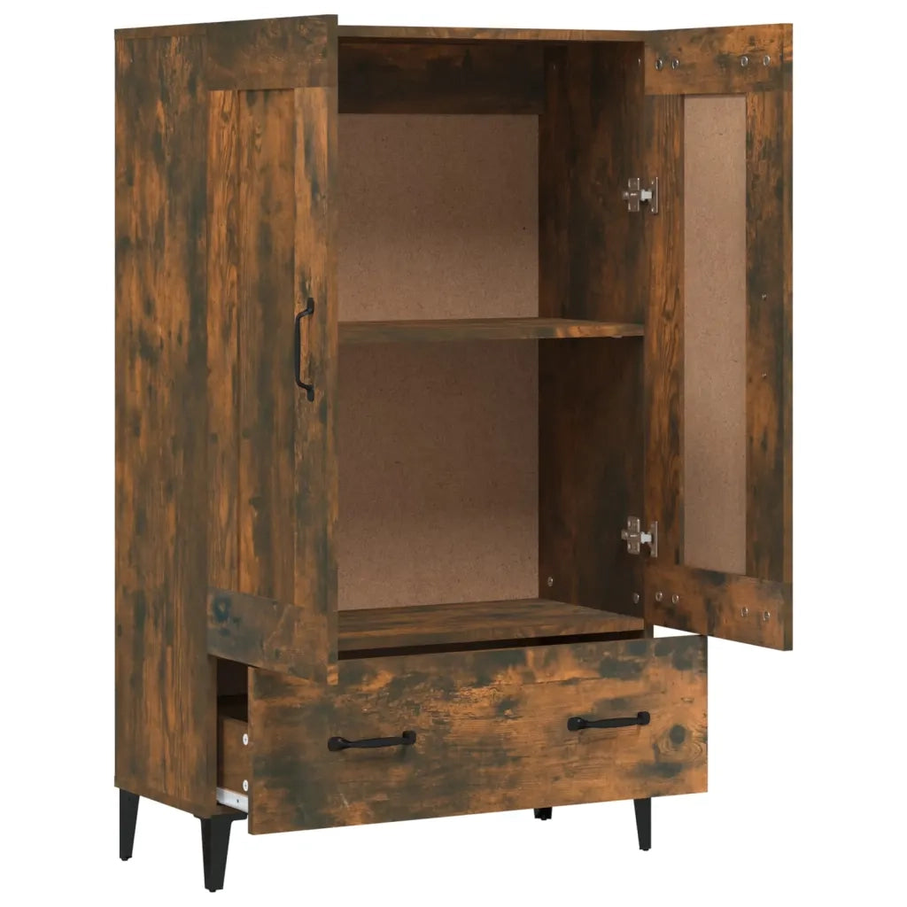 Credenza Rovere Fumo 70x31x115 cm in Legno Multistrato 817486