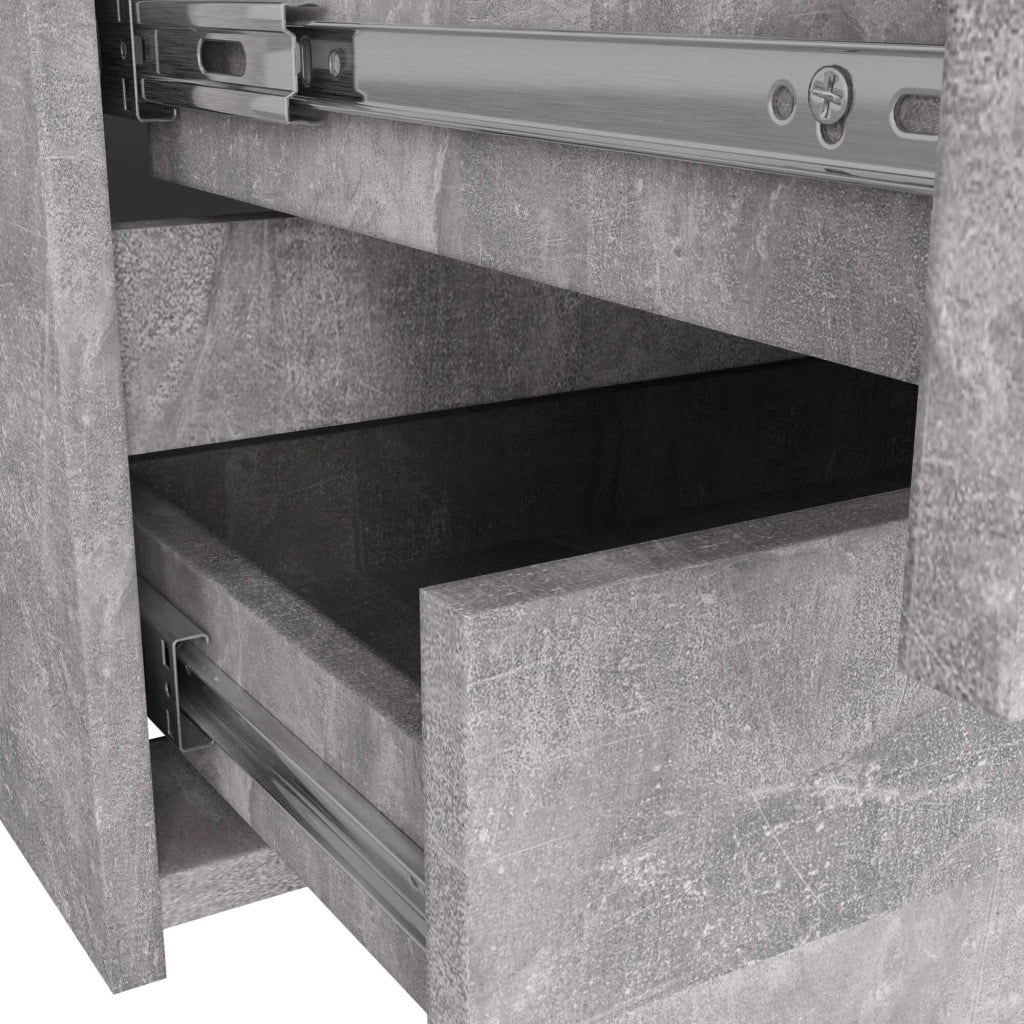 Cassettiera CL100 compatta AKORD Cemento 100 cm 6 cassetti 100x35x57 cm