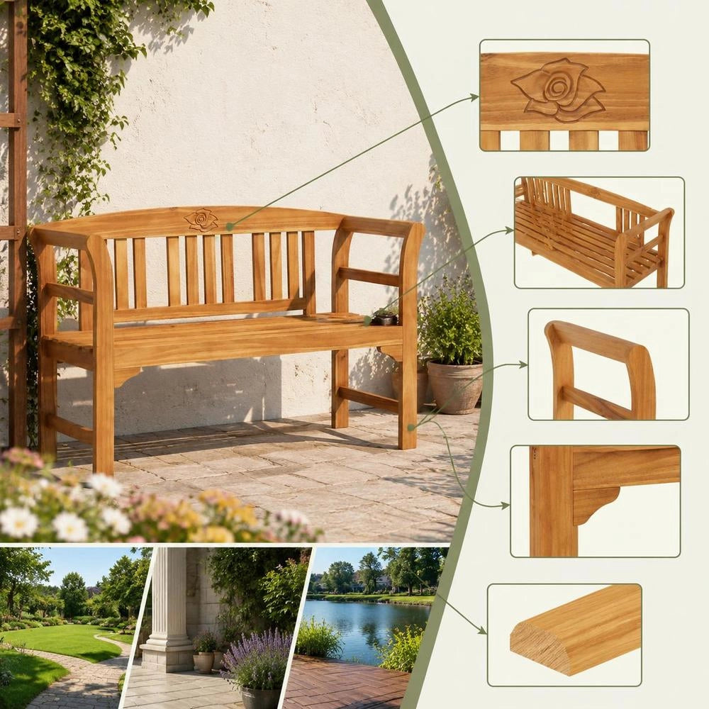 Garden Bench 114 Cm Solid Acacia Wood