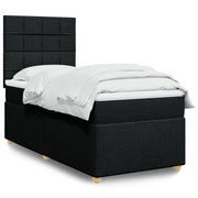Giroletto a Molle con Materasso Nero 90x190 cm in Tessuto